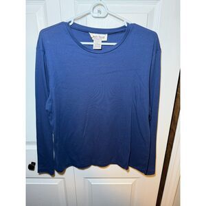 Simply Susan by Susan G Blue Long Sleeve Top Women's Large Made in USA